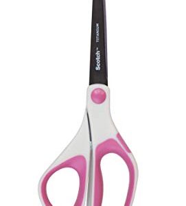 Scotch 8" Precision Ultra Edge Titanium Scissors, Ideal for Fabric, Crafts, and Photos (1458TU-MIX)