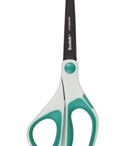 Scotch 8" Precision Ultra Edge Titanium Scissors, Ideal for Fabric, Crafts, and Photos (1458TU-MIX)