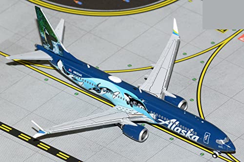 GeminiJets GJASA2078 Alaska Airlines Boeing 737 MAX 9 West Coast Wonders / Orcas; Scale 1:400