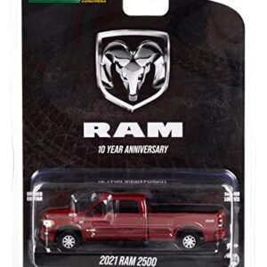 Toy Cars 2021 RAM 2500 Pickup Truck Dark Red Metallic RAM 10 Year Anniversary Anniversary Collection Series 14 1/64 Diecast Model Car by Greenlight 28100 E