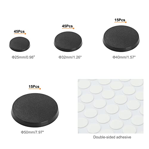 MB01Y 120pcs Model Plastic Bases 4 Different Sizes Wargame Accessories (Round Bases)