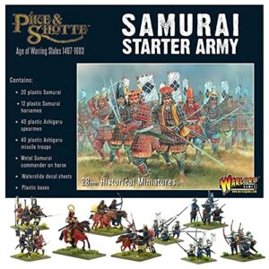 wargames delivered pike & shotte – samurai starter army. 28mm base revolutionary miniature military soldiers for miniature war game, and model war by warlord games