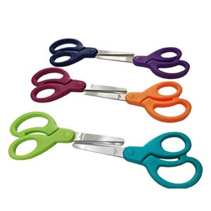 Classic Blunt Tip Small Scissors, Stainless Steel,Comfort Grip handles,Sturdy Sharp Scissors for Office、Home 、School and Kindergarten,Pack of 6,RightLeft Handed (5.91inch), 5.91