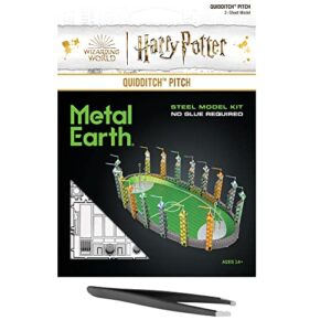 Fascinations Metal Earth Harry Potter Quidditch Pitch 3D Metal Model Kit Bundle with Tweezers