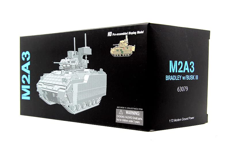 US M2A3 BUSKIII Bradley Infantry Fighting Vehicle Sand Livery 1/72 ABS Tank Pre-Built Model