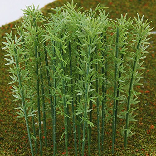 NUOLUX 100pcs Model Bamboo Trees 1:75 12cm Plastic Bamboo Trees Model Train Scenery Landscape Scale