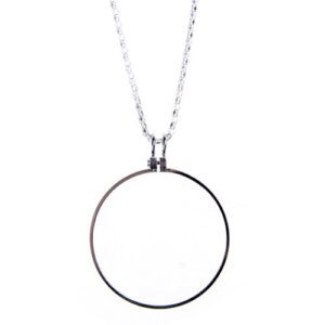 magnifying glass necklace mini reading 5x magnifier with 90cm/36 inch chain perfect for reading crafts needlework jewelry (silver)