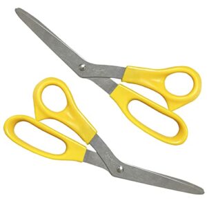 scissors, scissors all purpose, 2 pack fabric scissors, bent scissors 8 inch sewing scissors yellow scissors