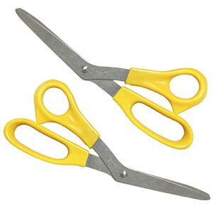 Scissors, Scissors All Purpose, 2 Pack Fabric Scissors, Bent Scissors 8 Inch Sewing Scissors Yellow Scissors