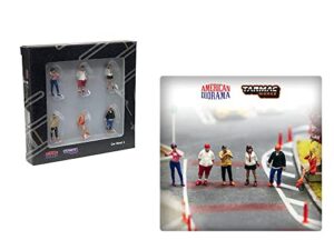 car meet 1″ 6 piece diecast figure set for 1/64 scale models by tarmac works & american diorama t64f-003-or