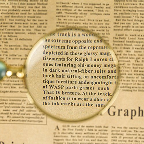 Handheld Magnifying Glass, 8X Magnifier Glass with Gold-Plated Frame - Elegant Reading Magnifying Glass, Light Weight Magnifier for Seniors Reading, Soldering, Inspection, Coins, Jewelry