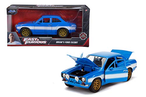 Jada Toys 1:24 Fast & Furious - Brian's Ford Escort RS2000 Mk1, Blue With White Stripes