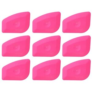 9pcs vinyl label scraping tool soft blue squeegee auto stickers decals screen printing sign making craft flat scraper (hard pink)
