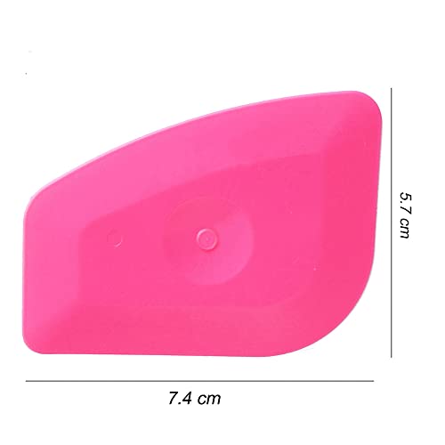 9PCS Vinyl Label Scraping Tool Soft Blue Squeegee Auto Stickers Decals Screen Printing Sign Making Craft Flat Scraper (Hard Pink)