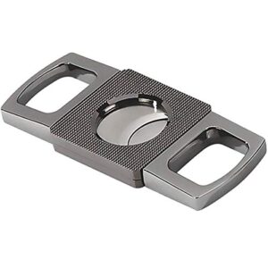 prestige import group – textured high end guillotine cutter – cuts up to 62 ring gauge – color: gun metal