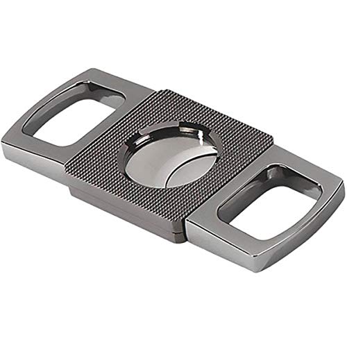 Prestige Import Group - Textured High End Guillotine Cutter - Cuts up to 62 Ring Gauge - Color: Gun Metal