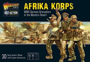 bolt action afrika korps german grenadiers western desert 1:56 wwii military wargaming plastic model kit