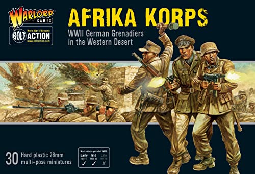 Bolt Action Afrika Korps German Grenadiers Western Desert 1:56 WWII Military Wargaming Plastic Model Kit