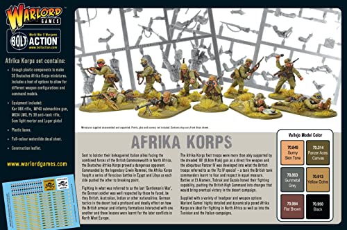 Bolt Action Afrika Korps German Grenadiers Western Desert 1:56 WWII Military Wargaming Plastic Model Kit