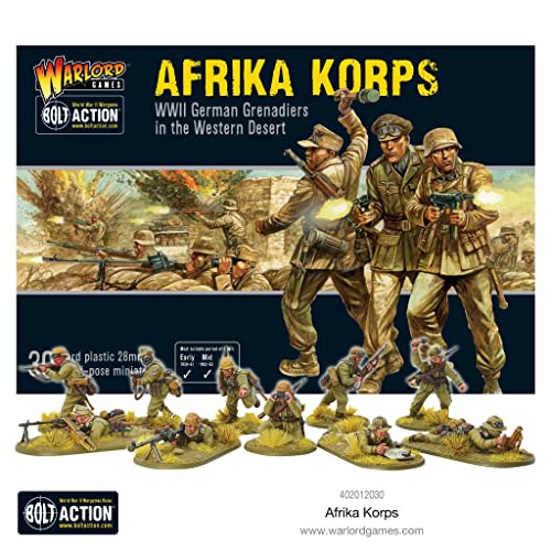 Bolt Action Afrika Korps German Grenadiers Western Desert 1:56 WWII Military Wargaming Plastic Model Kit