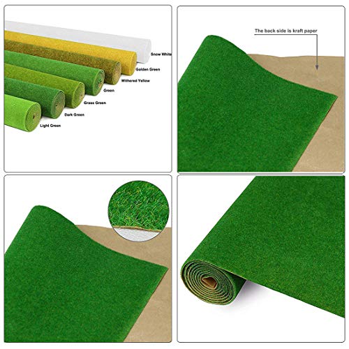 RuiyiF Model Train Grass Mat 16.1 x 39.4 Inches, Artificial Model Grass for Crafts Decoration Train Scenery Miniature Doll House