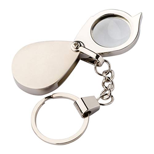 ARTIBETTER Magnifying Glass Keychain 10x Handheld Pocket Magnifier Small Folding Hand Held Magnifier for Reading Coins Hobby Travel