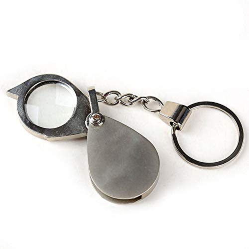 ARTIBETTER Magnifying Glass Keychain 10x Handheld Pocket Magnifier Small Folding Hand Held Magnifier for Reading Coins Hobby Travel