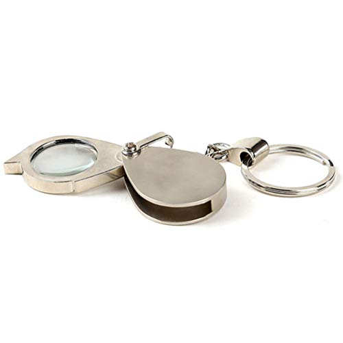 ARTIBETTER Magnifying Glass Keychain 10x Handheld Pocket Magnifier Small Folding Hand Held Magnifier for Reading Coins Hobby Travel