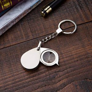 ARTIBETTER Magnifying Glass Keychain 10x Handheld Pocket Magnifier Small Folding Hand Held Magnifier for Reading Coins Hobby Travel