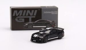 truescale miniatures model car compatible with ford mustang shelby gt500 shadow black limited edition 1/64 diecast model car mgt00334