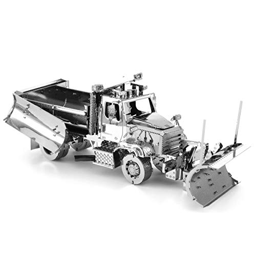 Fascinations Metal Earth Freightliner Snow Plow 3D Metal Model Kit Bundle with Tweezers