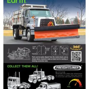 Fascinations Metal Earth Freightliner Snow Plow 3D Metal Model Kit Bundle with Tweezers