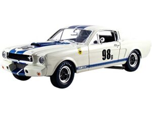 1965 ford mustang shelby gt350r #98b terlingua racing team white with blue stripes 1/18 diecast model car by shelby collectibles sc170