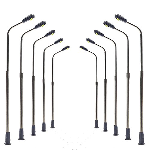 LQS06 10pcs Model Railway Train Lamp Post Street Lights Bright White Lamps N Scale LEDs New