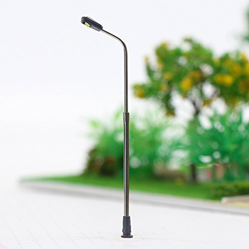 LQS06 10pcs Model Railway Train Lamp Post Street Lights Bright White Lamps N Scale LEDs New