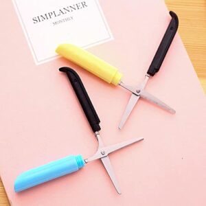 MOTZU Set of 2 Portable Safe Scissor, Multipurpose Mini Folding Paper Cutting Scissors, Office School Supplies for Craft Sewing DIY Scrapbooking