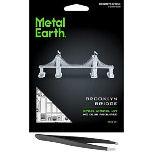 fascinations metal earth brooklyn bridge 3d metal model kit bundle with tweezers