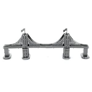 Fascinations Metal Earth Brooklyn Bridge 3D Metal Model Kit Bundle with Tweezers