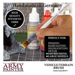 The Army Painter Wargamer: Vehicle & Terrain Scenery - Wargamer Brush Set with Synthetic Nylon Hair - Large Basecoat Brush for Wargames, Terrain Paint Brush for Miniature Painting & Drybrushing