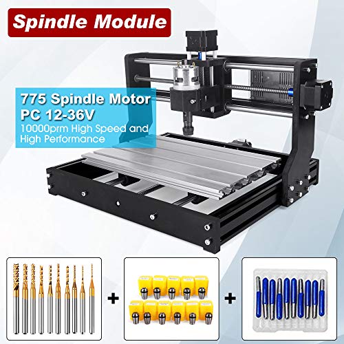 2 in 1 7000mW CNC 3018 Pro Engraver Machine,GRBL Control 3 Axis DIY Router Kit Plastic Acrylic PCB PVC Wood Carving Milling Engraving Machine with Offline Controller+10PCS Router Bit