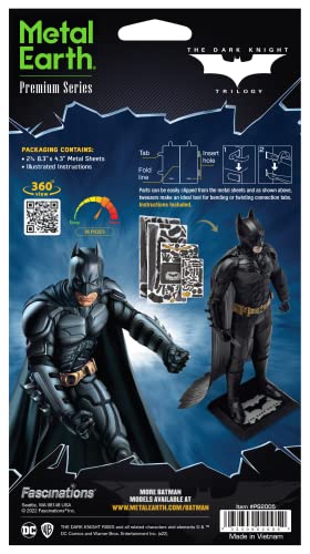 Metal Earth Premium Series Batman The Dark Knight 3D Metal Model Kit Fascinations Bundle with Tweezers