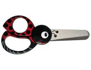 fiskars children’s animal scissors with ladybird motif, from 4 years, length: 13 cm, for right and left handers, stainless steel blade/plastic handles, red, 1004612