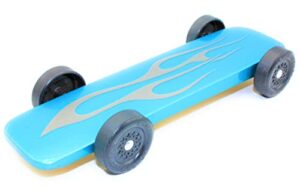 maximum velocity pinewood car kit | includes bsa speed wheels, speed axles, graphite & tungsten weight | wing car derby car kit