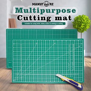 MANUFORE A3 18x12"Cutting Mat with Centimeter and Inch Scale Self Healing Craft Cutting Board with 3mm 5-ply Thickness for Using Rotary Cutter, Craft Knife, Paper Knife