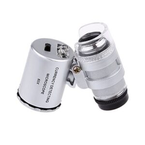 60x mini illuminated jeweler led uv lens loupe with kare and kind retail package (2pcs 60x)