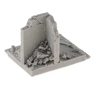 Almencla 1/35 Scale City Ruins Mini Resin Model Kit Unpainted 6x5.5x5cm