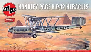 airfix vintage classics handley page h.p.42 heracles 1:144 biplane airline plastic model kit a03172v,unpainted