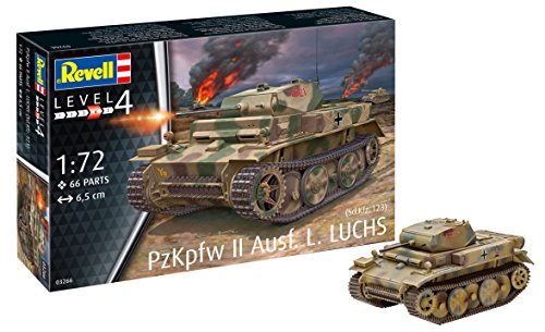 Revell RV03266 03266 Pzkpfw II Ausf. L. 'Luchs' (Sd.Kfz.123) 1: 72 Scale Model Kit, Various