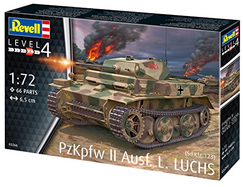 Revell RV03266 03266 Pzkpfw II Ausf. L. 'Luchs' (Sd.Kfz.123) 1: 72 Scale Model Kit, Various