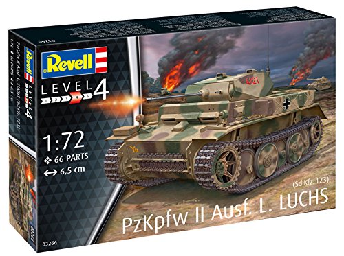 Revell RV03266 03266 Pzkpfw II Ausf. L. 'Luchs' (Sd.Kfz.123) 1: 72 Scale Model Kit, Various